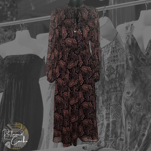 Tommy Hilfiger Paisley Midi Dress - Size 2 - Picture 1 of 12